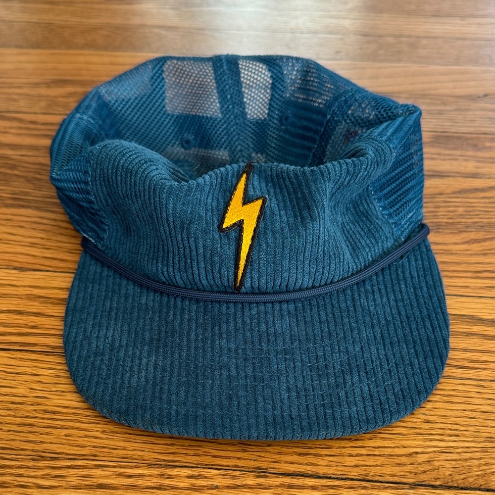Aviator Nation Blue Corduroy Cap with Lightning Bolt